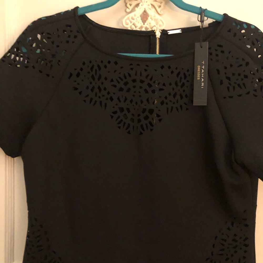 Tahari Laser Cut Shift Dress - Picture 4 of 7